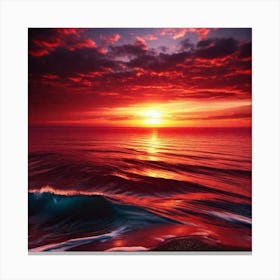 Sunset Over The Ocean 97 Canvas Print