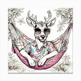 Deer In A Hammock 8 Canvas Print