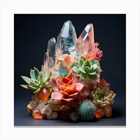 Succulents and Stones 8 Canvas Print