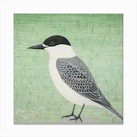 Ohara Koson Inspired Bird Painting Common Tern 1 Square Canvas Print