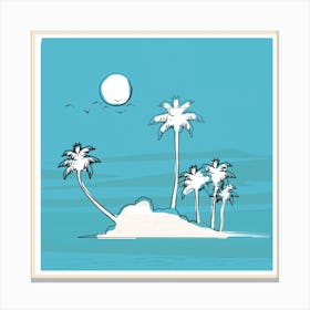 Peaceful Tropic Island Blue Canvas Print