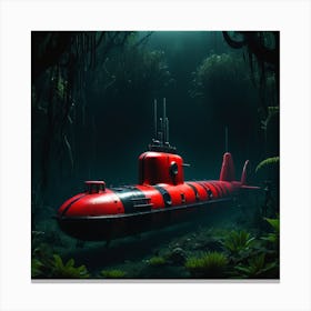 Submarine In The Jungle Canvas Print