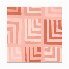 Painted Color Block Squares In Pink Canvas Print