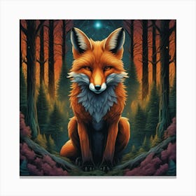 Fox In The Forest 34 Canvas Print