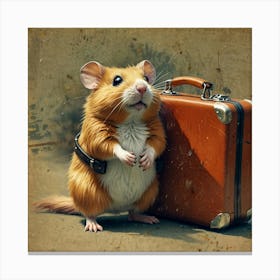 Hamster With Suitcase 1 Canvas Print