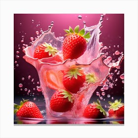 Strawberry splash 4 Canvas Print