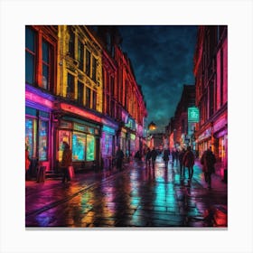 Glasgow City Centre At Night Canvas Print