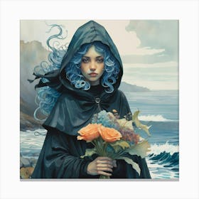 Girl With Blue Hair 2 Canvas Print