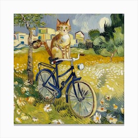 Cat On A Bicycle Canvas Print