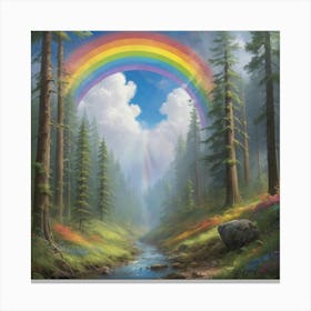 Rainbow In The Forest Art Print 1 1 Canvas Print