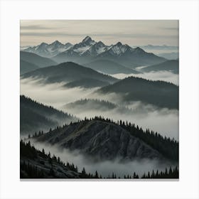 Fog And Mountains Canvas Print