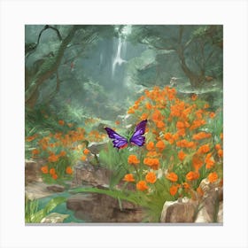 Butterfly In The Forest Canvas Print