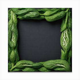 Green Leaf Frame Canvas Print