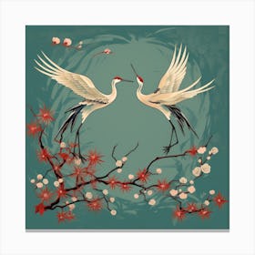 Asian Cranes Canvas Print