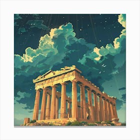 A Temple Of Olympian Zeus In Athens Lofi Illustr 1720008886 3 Canvas Print