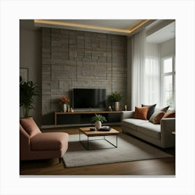 Modern Living Room 2 Canvas Print