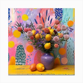 Lemons In A Vase Canvas Print