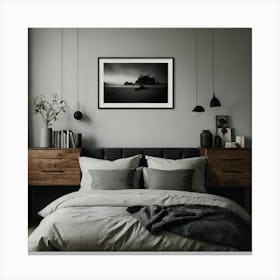 Black And White Bedroom 1 Canvas Print