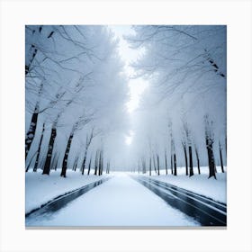 Snowy Road Canvas Print