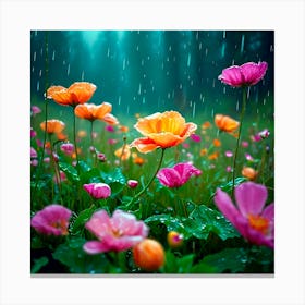 Flowers In The Rain Canvas Print