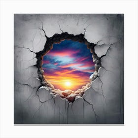 Sunset Through A Hole Canvas Print