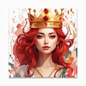 Red Haired Girl With Crown Canvas Print