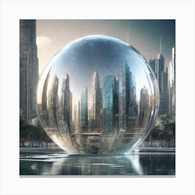 Futuristic Cityscape 95 Canvas Print