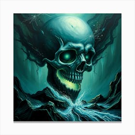 Skull In The Water Canvas Print