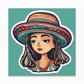 Mexico Hat Sticker 2d Cute Fantasy Dreamy Vector Illustration 2d Flat Centered By Tim Burton (35) Canvas Print