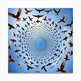 Fisheye Flock Canvas Print