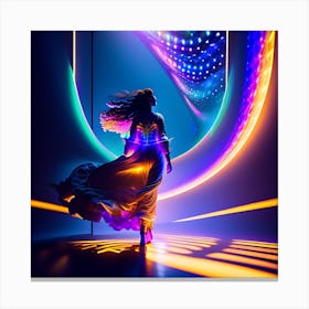 Woman In A Futuristic Dress Canvas Print