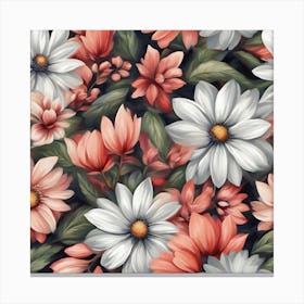 Seamless Floral Pattern 1 Canvas Print