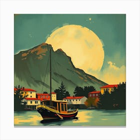 Moonlight Over The Bay Canvas Print