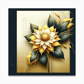 Abstract Flower Painting 12 Canvas Print