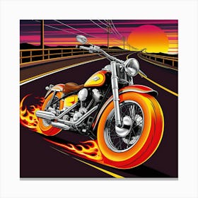 Motorcycle On The Road Canvas Print