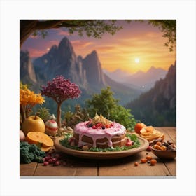 Cake In The Forest Canvas Print