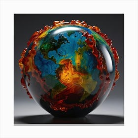 Earth In Flames Canvas Print