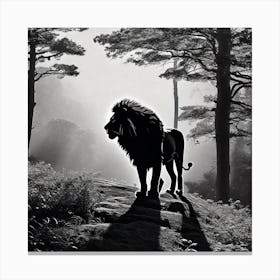 Lion In The Forest 3 Canvas Print