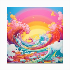 Retro Ocean Waves Canvas Print