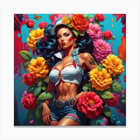 Woman With Flowers Canvas Print