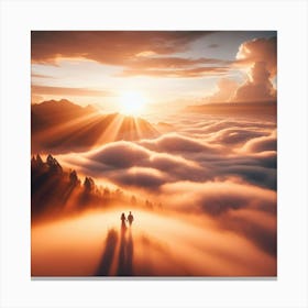 Sunrise Over The Clouds Canvas Print