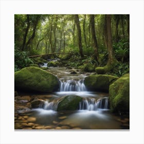 Stream in the Woods Canvas Print
