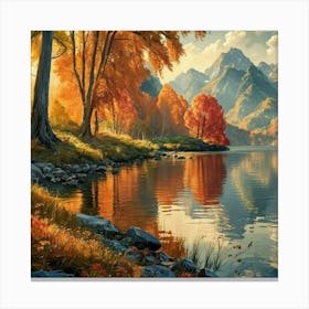 Autumn At The Lake Canvas Print