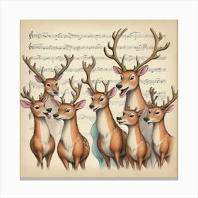 Deer Family 2 Canvas Print