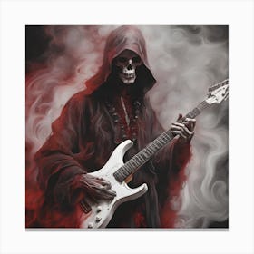 Skeleton Playing Guitar Canvas Print