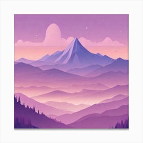 Misty mountains background in purple tone 126 Canvas Print