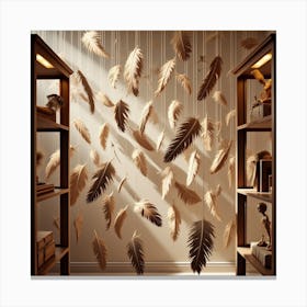 Feathers Hanging From The Ceiling Canvas Print