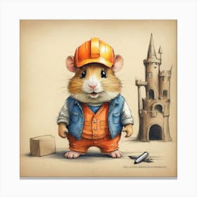 Mouse In Hard Hat Canvas Print