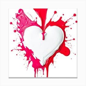 Heart With Paint Splatter Canvas Print