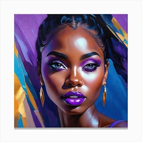 Black Woman With Purple Eyes Canvas Print